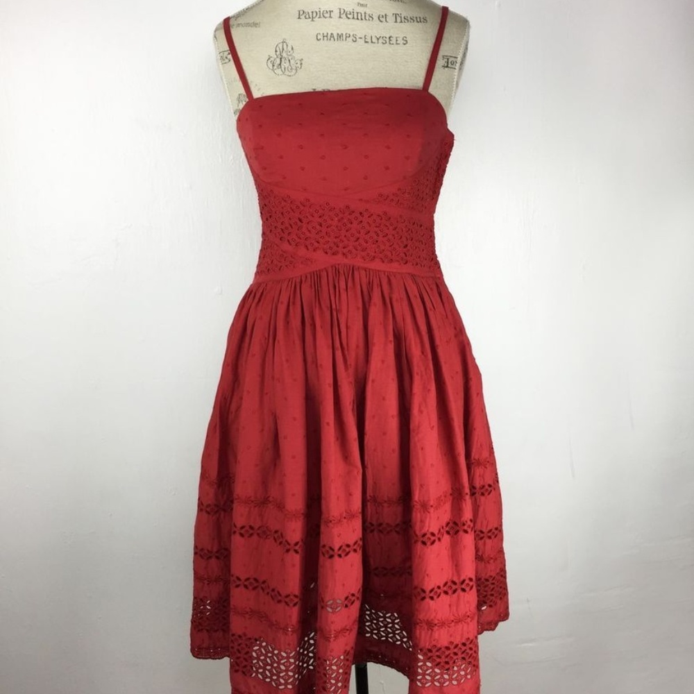Anthropologie Red Regatta Dress